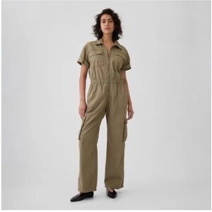 GAP Tan Utility Jumpsuit with Belted Waist